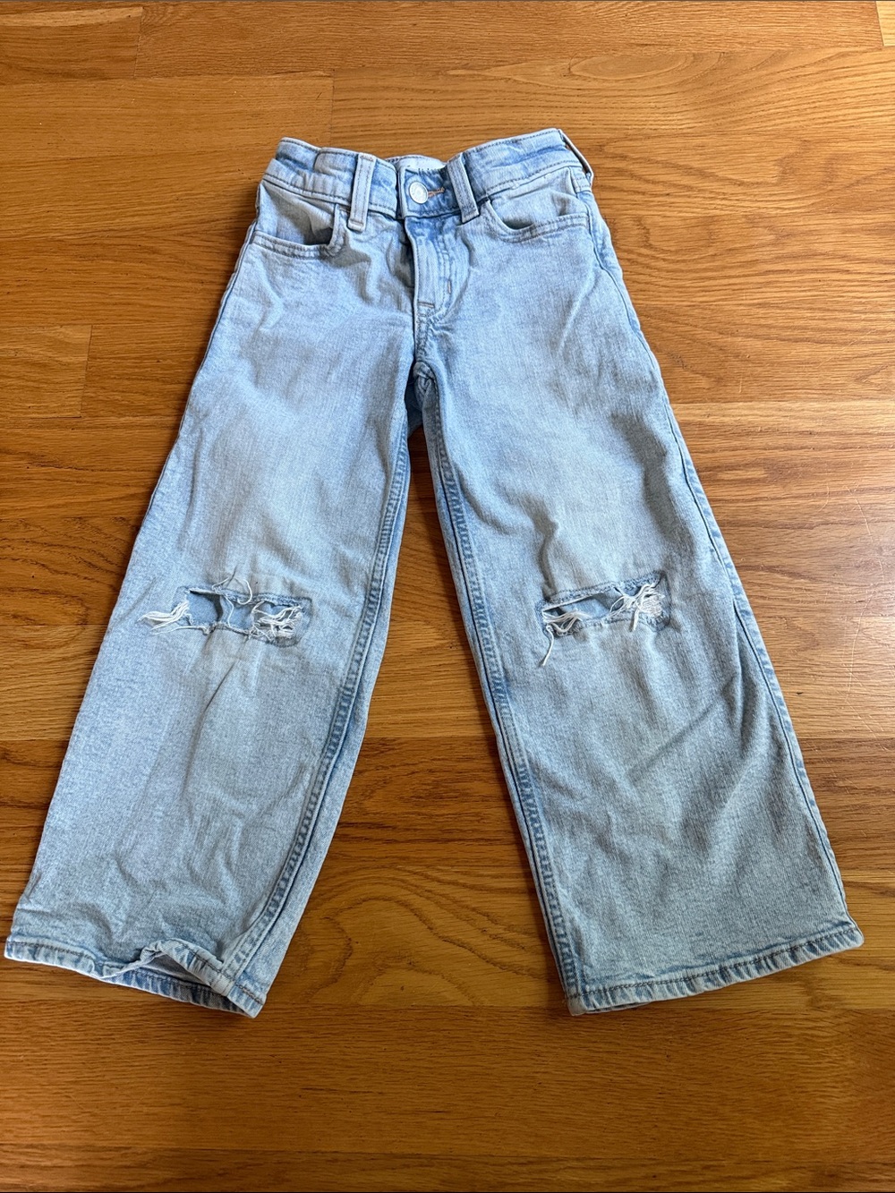 abercrombie kids Light Blue High Rise Wide Leg Jeans